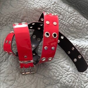 Red Studded Women's Belt